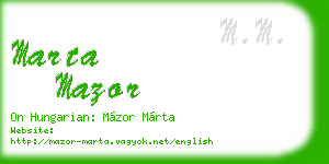 marta mazor business card